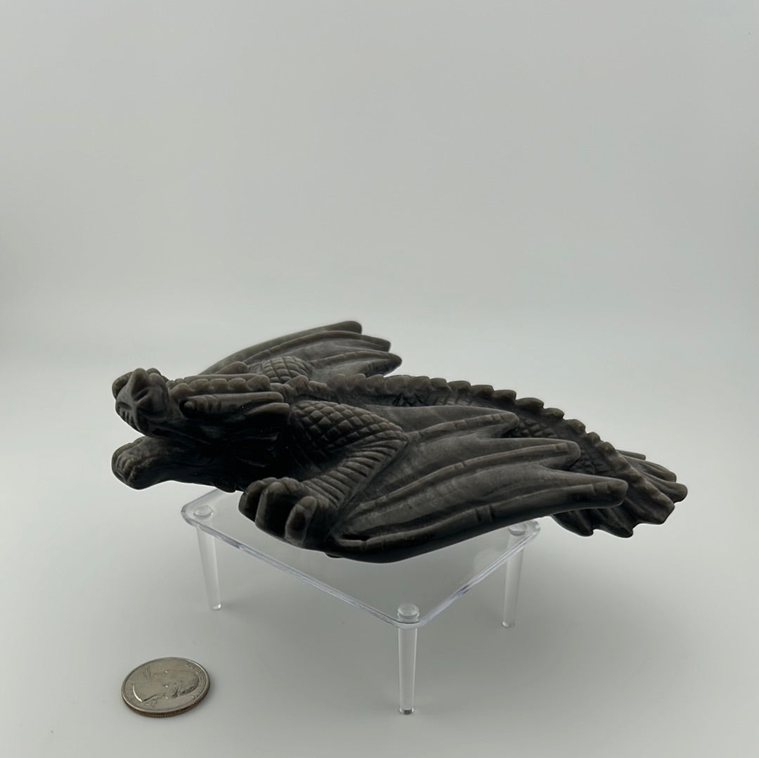 Silver Sheen Obsidian Dragon