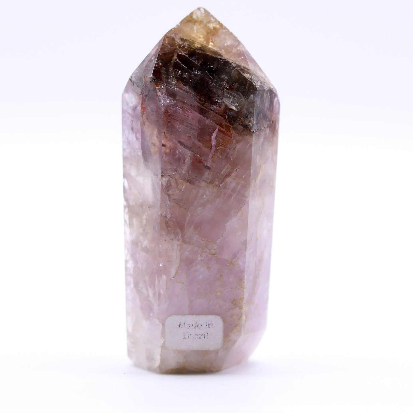 Red Capped Amethyst (Cacoxenite) Tower