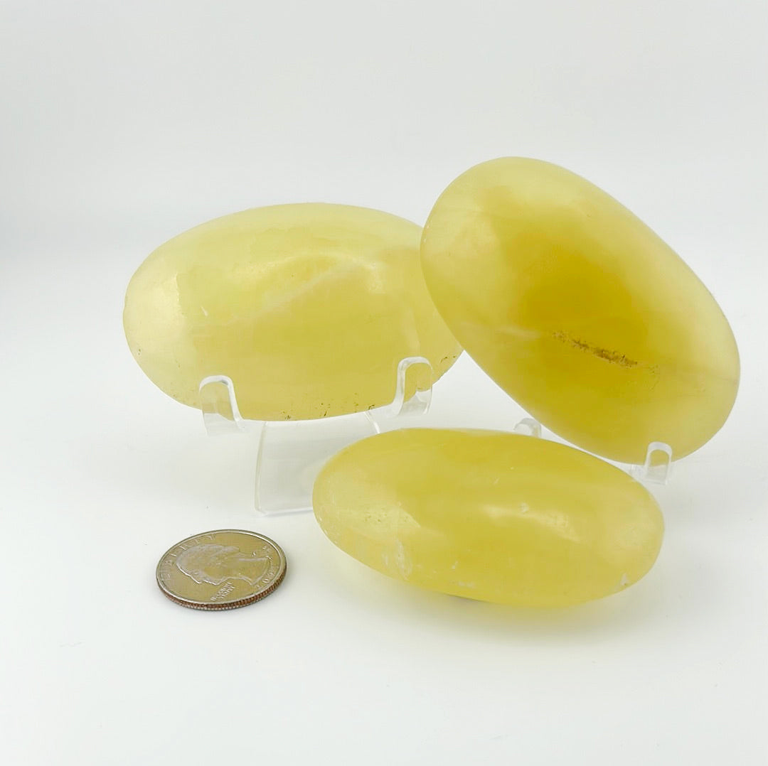 Lemon Calcite Palm Stone