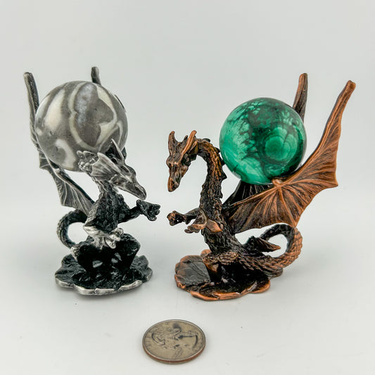 Antiqued Silver Dragon Sphere Holder