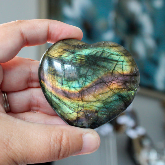 Labradorite Heart