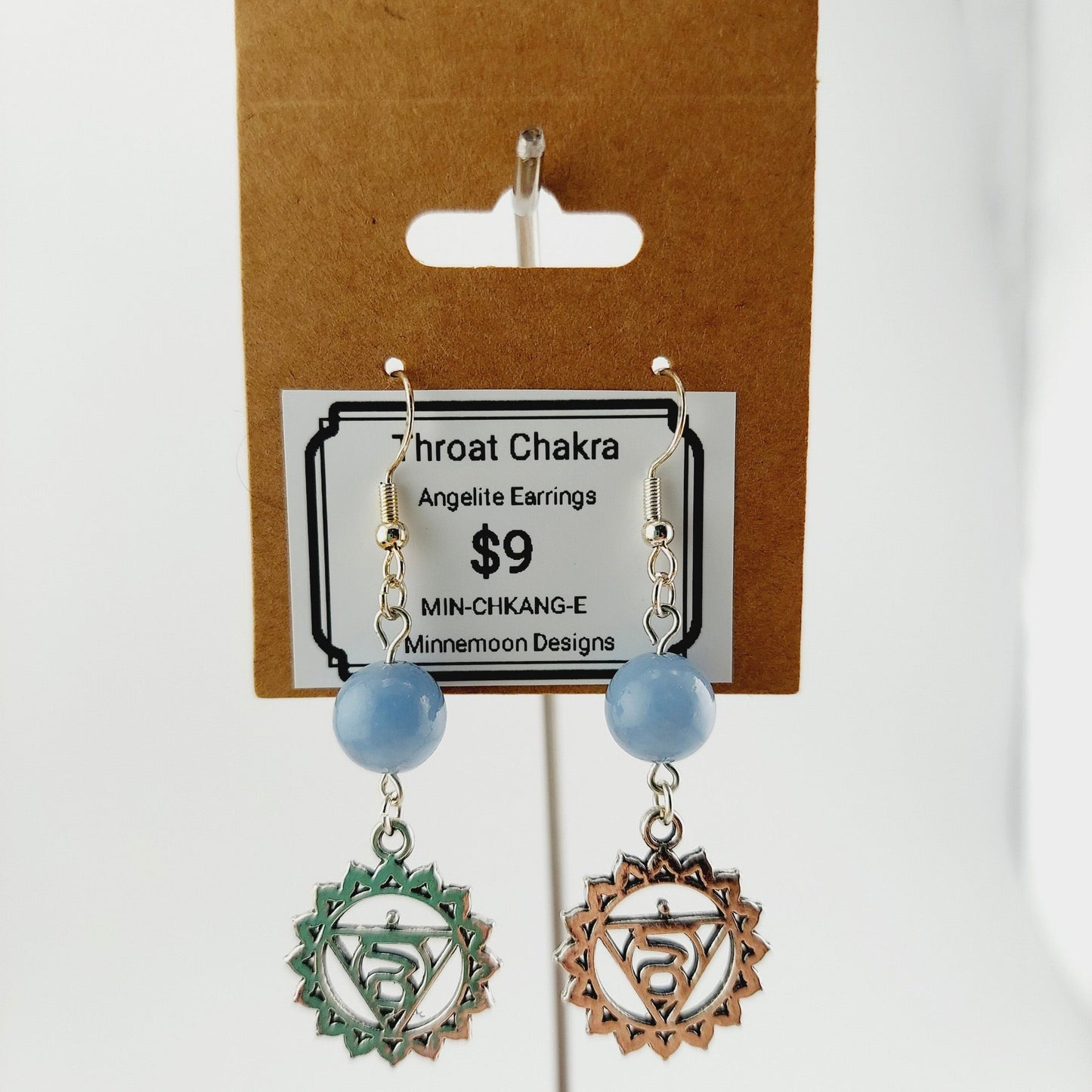 Throat Chakra Earrings-Angelite